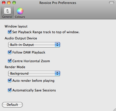 Audio Settings Internal